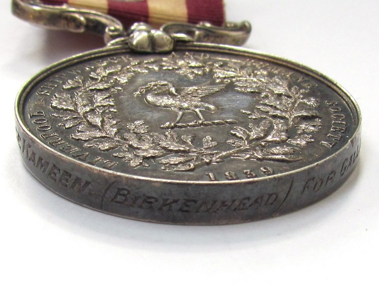 A Liverpool Shipwreck and Humane Society Medal (1894), awarded “For Bravery and Saving Life”, - Image 3 of 3