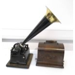 An Edison Gem phonograph circa 1898, playing two minute cylinders,