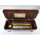 A lever-wind six air single comb music box, un-named, numbered 7926,