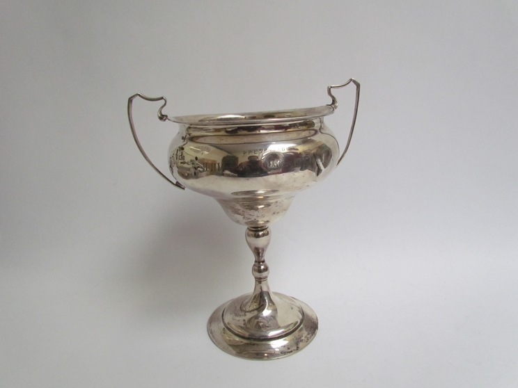 A silver racing trophy "Patiala Steeplechase Ambala 1920" won by "Off She Pops" presented by the