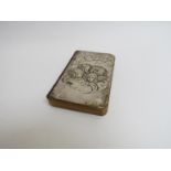 A silver fronted Common Prayer book with cherub deatil, body of book detached from spine,