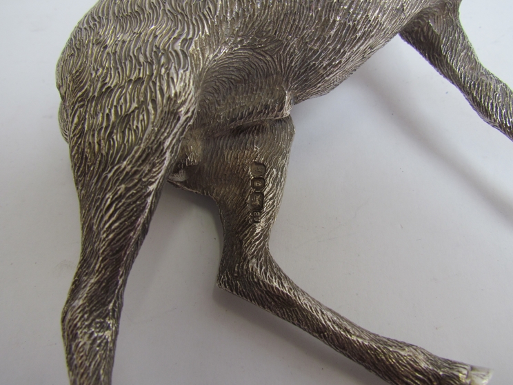 A silver hollow cast Stag figure, London 1984, makers mark F.B. or E.B. - Image 3 of 3