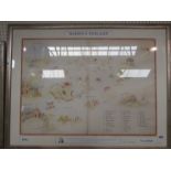 A framed and glazed Enid Blyton society limited edition print 'Noddys Toyland' 512/1000 with