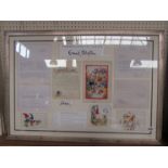 A framed and glazed Enid Blyton society limited edition print 'The Origins of Noddy' 500/1000,