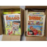 Two boxes of 1990's Beano and Dandy comics