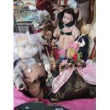 A collection of assorted dolls including German bisque,