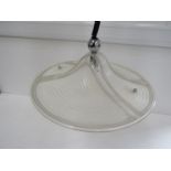 A Danish perspex and chrome flared ceiling light,