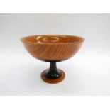 A Manuele Pantanella Italian turned wooden pedestal bowl,