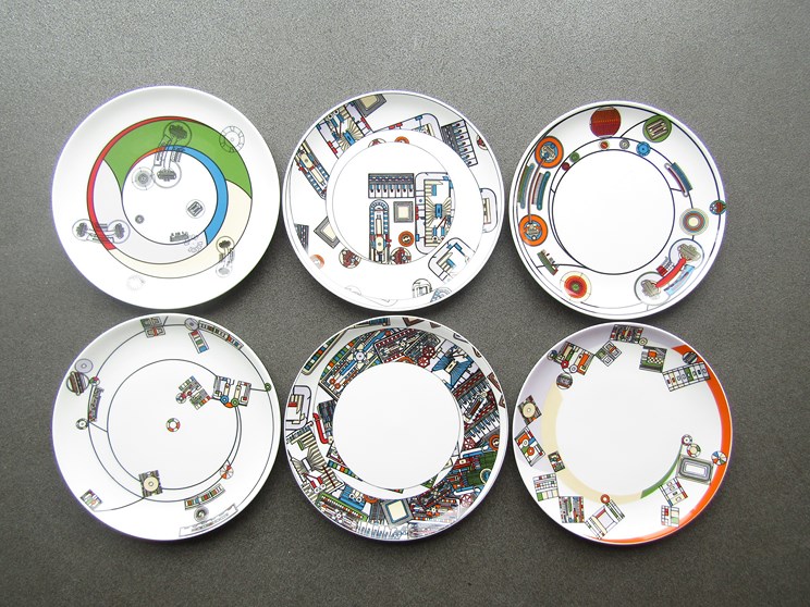 Paolozzi Tea Set Eduardo Paolozzi for Wedgwood - A boxed set of six fine bone china ...