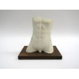 NICLAS ANDERSON (XX/XXI): A ceramic male torso sculpture on board base, signed,