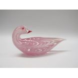 A Murano bird in pink and clear glass, 8.