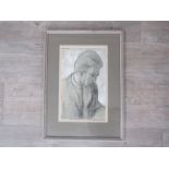 MICHEAL HARVEY MBE FRSA SGA (1921-2000) "Dutch Student" 1961 Charcoal and Chalk Provenance: The