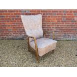 A 1940's Danish dark stained armchair,