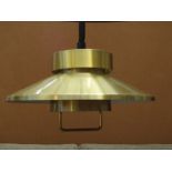 A Danish brassed three tiered ceiling light with push/pull fitting
