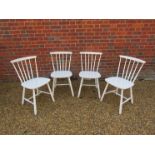 Four Fastrup white painted J46 chairs,