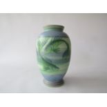 A Poole Sally Tuffin Studio vase painted in 'The Fish' pattern. Marks to base.