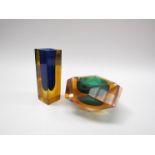 Two Murano Sommerso glass items,