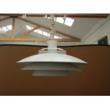 A Danish "Form-Light" five tiered ceiling light in white