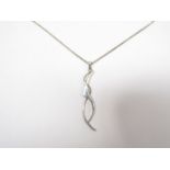 A Kit Heath designed entwined twist silver necklace, stamped 925.