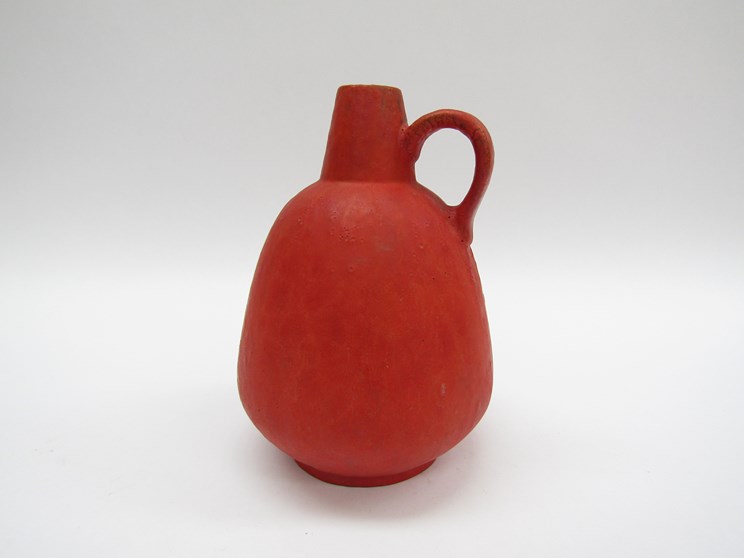 A red glazed Rusha West German ceramic vase, No.