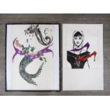 Two Elizabeth Suter (1926-2012) original mixed media 1950's artworks,