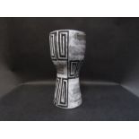 A Swiss Ziegler Schaffhausen vase by Gustav Sporri c1950's, white lava glaze of black.