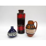 Three West German fat lava vases, 203-26,