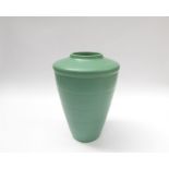 A Wedgwood green glazed tapering banded vase designed by Keith Murray. 29.