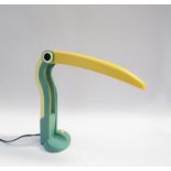 A vintage Toucan lamp designed by H T Huang produced 1980 to 1989, approx 35cm tall.