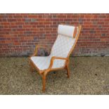 A Danish laminated bentwood framed lounge chair,