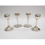 Two pairs of silverplated candlesticks a Kronen pair and a pair marked 'Danish'