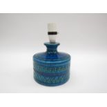 Bitossi Italian art pottery lamp base in blue.