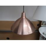 Danish copper finish ceiling pendant lampshade