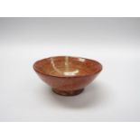 TREVOR CORSER (1938-2015) Leach Pottery footed stoneware tea bowl with reddish ash glaze,