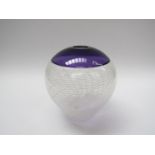 MIKE HUNTER (XX/XXI) "Twists" glass purple and white art glass vase,