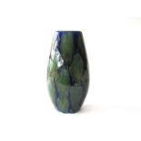 A Poole 'Living Glaze' range vase in blue and green. Marks to base.