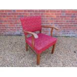 A 1940's Danish oak framed armchair,