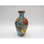 An Italian textured Fratelli Fanciullacci vase decorated with swirls of colour, marked to base.
