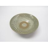 MARIANNE DE TREY (1913-2016): A standard ware bowl with ash glaze over fluted interior.