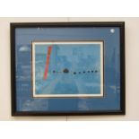 After Joan Miro "Blue II" framed and glazed art print