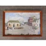 TONY WEARE (illustrator 1912-1994), original framed oil on board Cornish townscape,