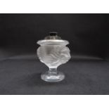 A Lalique table lighter - "Tete de Lion", engraved "Lalique, France" to base, 11.