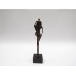 A bronze and marble sculpture of five figures. Set on a square marble plinth, unsigned, 25.