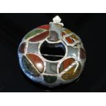 A Victorian Scottish agate brooch with multicolour agates C1880