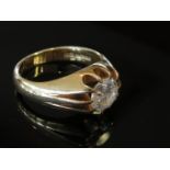 An 18ct gold gents ring claw set with 2ct brilliant cut diamond approx, size W, 13.