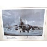 A limited edition print after Michael Rondot, "Second to None", Tornado Aircraft Landing,