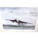 A limited edition print after Michael Rondot "Valiant", Vickers Valiant taking off,