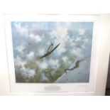 A limited edition print after Michael Turner "Against the Odds", Spitfire dogfight, 120/850,