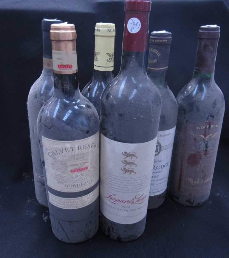 6 bottles of various wines, 2002 Leopards Leap Cabernet Sauvignon Merlot,