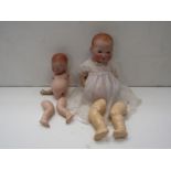 Two Armand Marseille bisque head dolls a/f